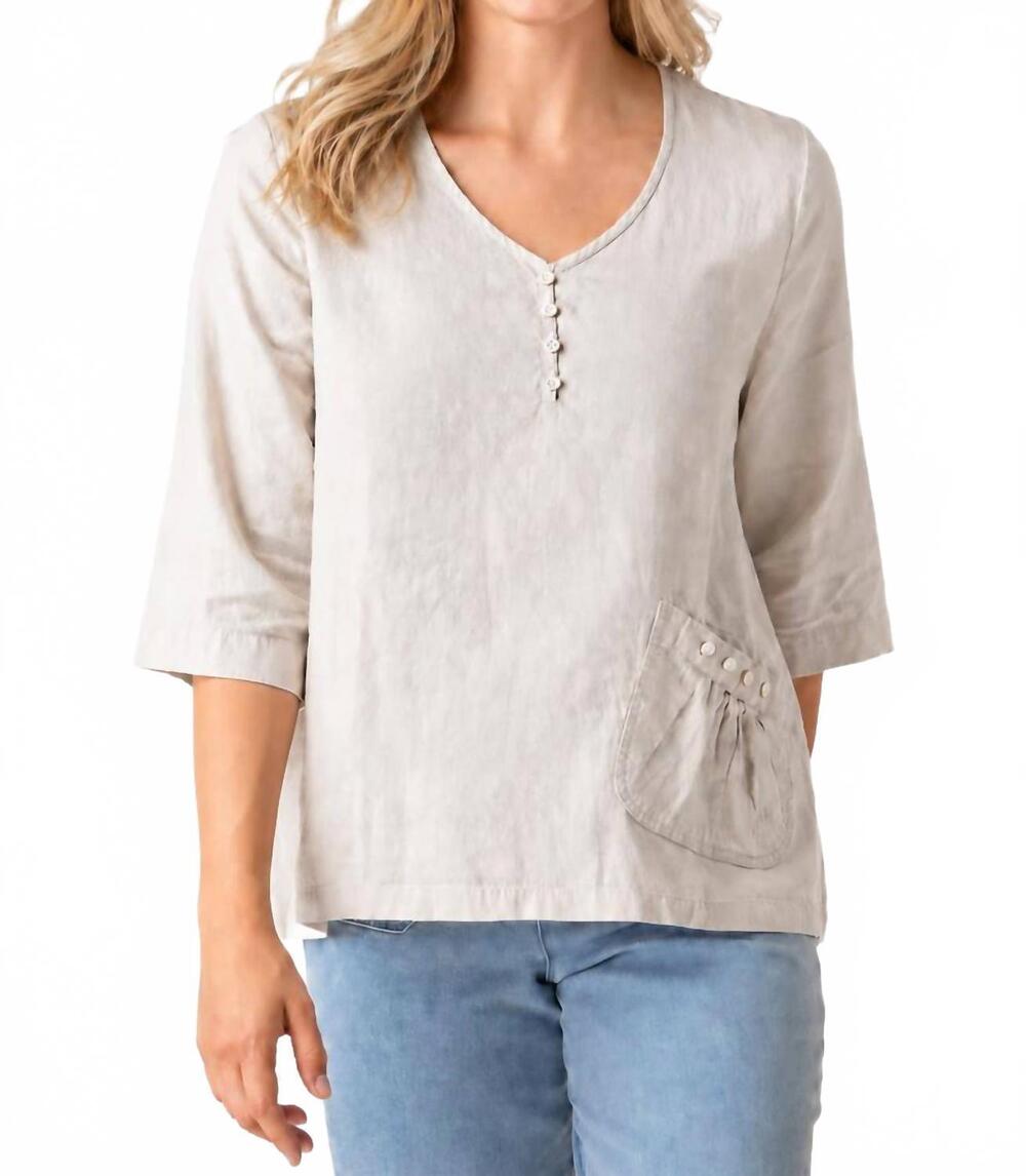 NEW HABITAT lightweight v-neck pullover in oatmeal